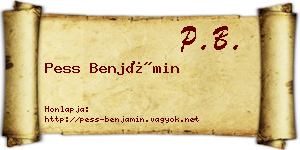 Pess Benjámin névjegykártya
